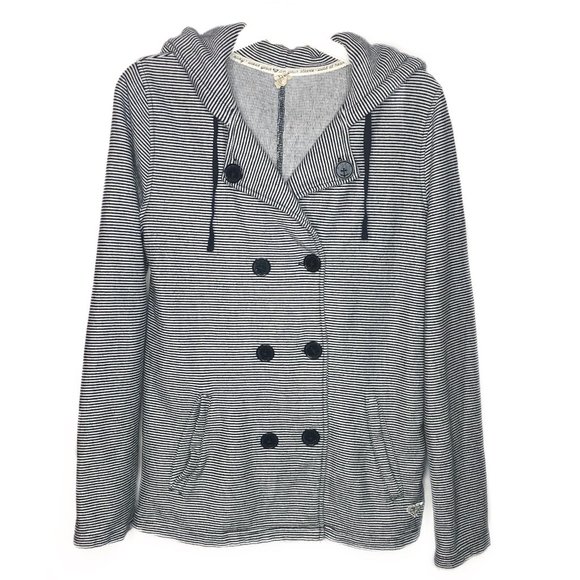 Roxy "The Cuddle" Pea Coat Button Up Hooded Jacket - Picture 2 of 8